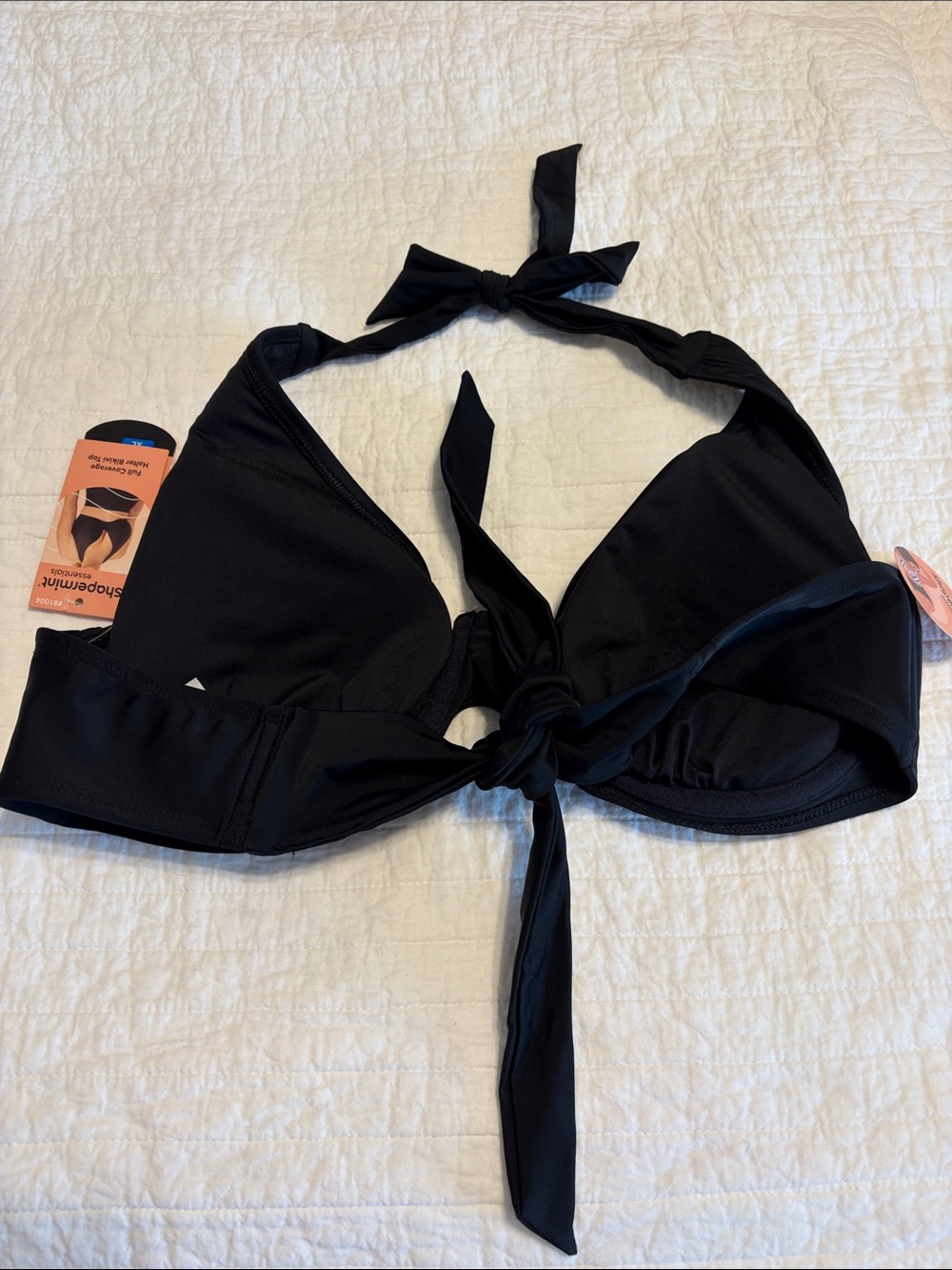 Shapermint Black Halter Bikini Top - Picture 2 of 5